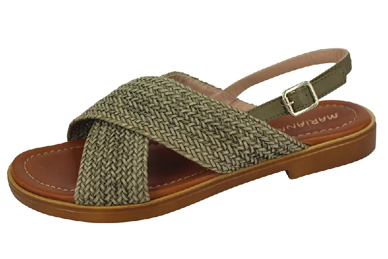 Sustainable Women's Recycled Material Sandals in Beige for Eco - Conscious ShoppersOWEN  -  GABRIELA  SALVIA