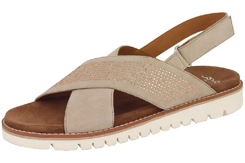 Women's Sandals with a Floral - Printed Upper in Pink for a Feminine Spring Look28111 - SUEDE SAND