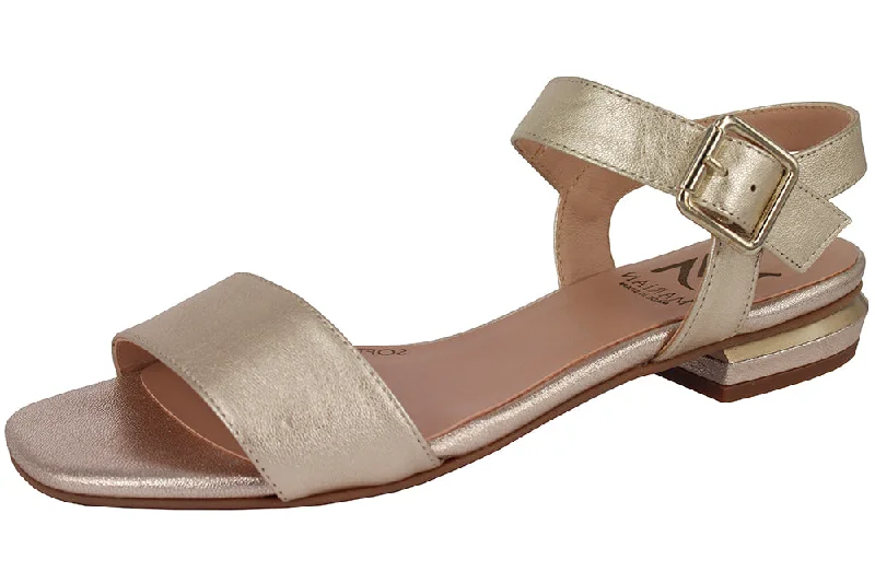 Women's Sandals with a Glitter - Coated Strap in Gold for a Sparkly Summer Outfit0971  -  METAL CHAMPAGNE