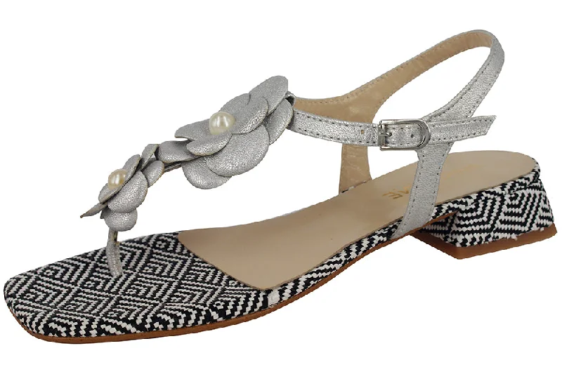 Plus Size Women's Wide - Width Platform Sandals in Black for Added Comfort and HeightMARIA  -  METAL SILVER