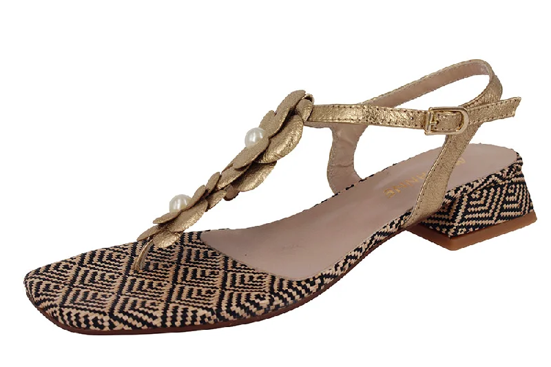 Women's Sandals with a Floral - Printed Upper in Pink for a Feminine Spring LookMARIA  -  METAL OPALO