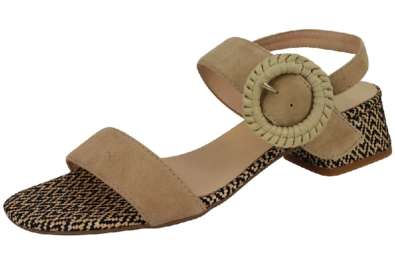 Women's Leather - Strapped Sandals with a Braided Detail in Brown for a Rustic AppealMARISA  -  ANTE MAKE-UP