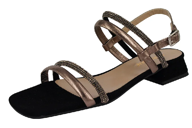 Women's Ankle - Strap Sandals with a Block Heel in Red for a Sophisticated StyleMASON  -  MULTI NEGRO