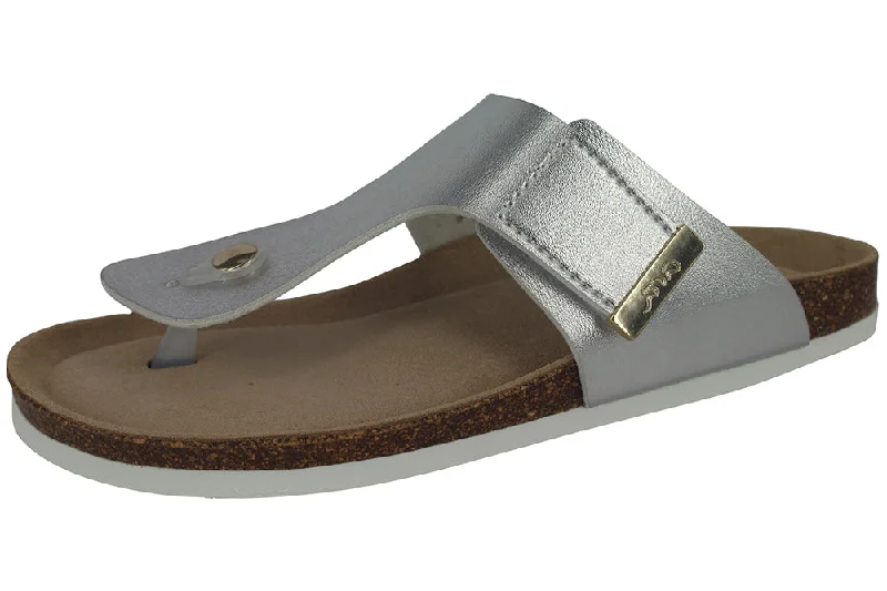 Shock - Absorbing Women's Sandals with a Soft Insole in Black for Active Lifestyles17016 - SILVER