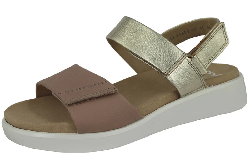 Adjustable Strap Women's Sandals with a Padded Heel in Pink for a Custom Fit21401 - CALF SAND / PLATINUM