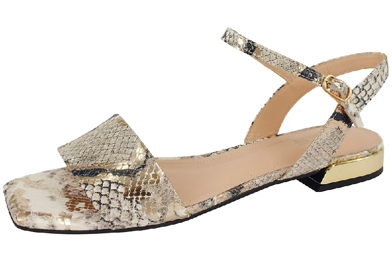 Women's Rhinestone - Embellished Open - Toe Sandals in Silver for a Glamorous Party Look684 - SNAKE MASK OFF GOLD