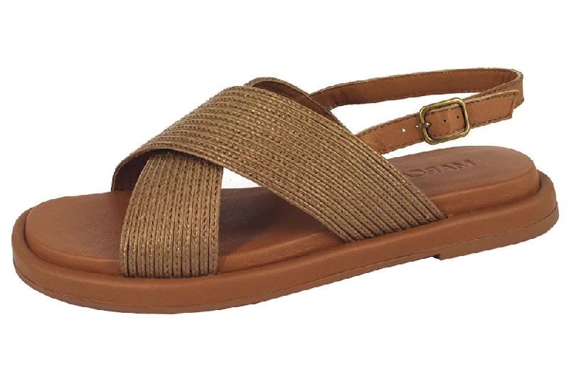 Shock - Absorbing Women's Sandals with a Soft Insole in Black for Active LifestylesMATILDA - WEAVE NATURAL