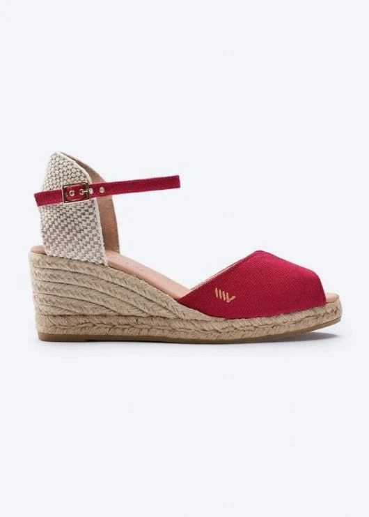 Women's Cork - Soled Espadrille Sandals with a Rope - Trimmed Upper in Navy for a Summer VibeSacova Limited Edition Canvas Espadrille Sandal Wedges