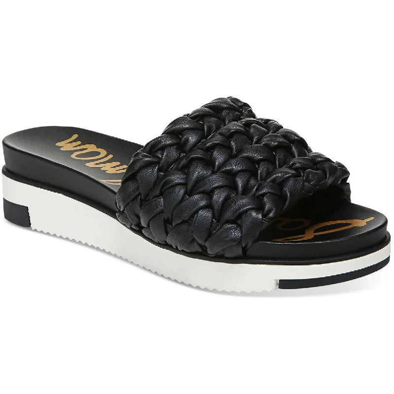 Shock - Absorbing Women's Sandals with a Soft Insole in Black for Active LifestylesSam Edelman Womens Ainslie Faux Leather Braided Platform Sandals