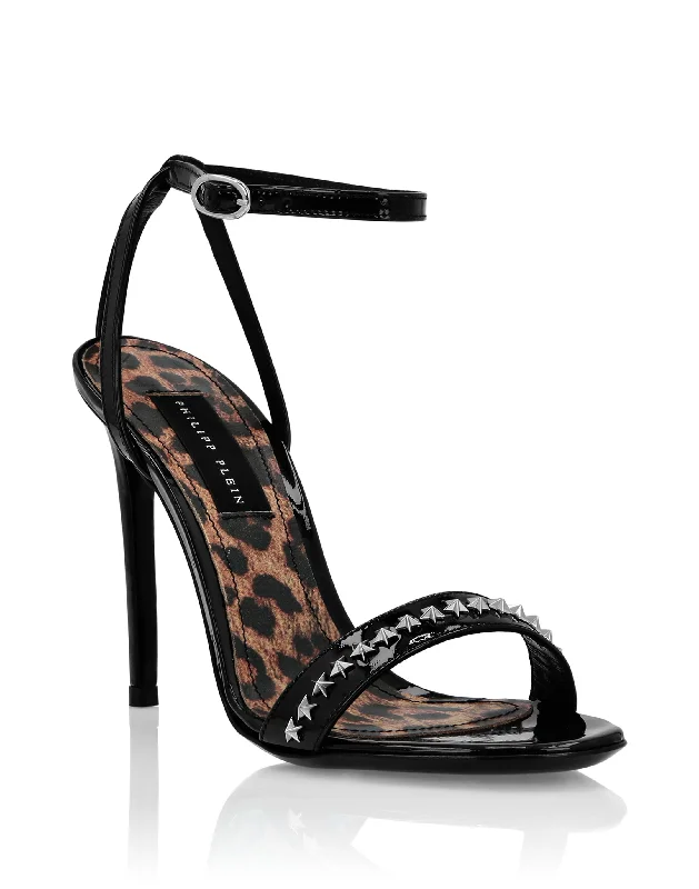 Women's Ankle - Strap Sandals with a Block Heel in Red for a Sophisticated StyleSandals High Heels
