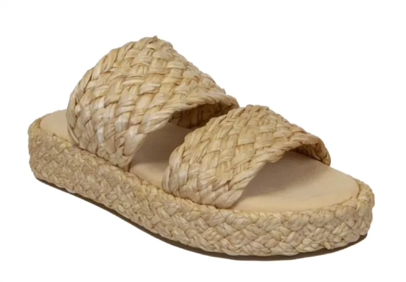 Sustainable Women's Recycled Material Sandals in Beige for Eco - Conscious ShoppersSantorini Sandal In Raffia
