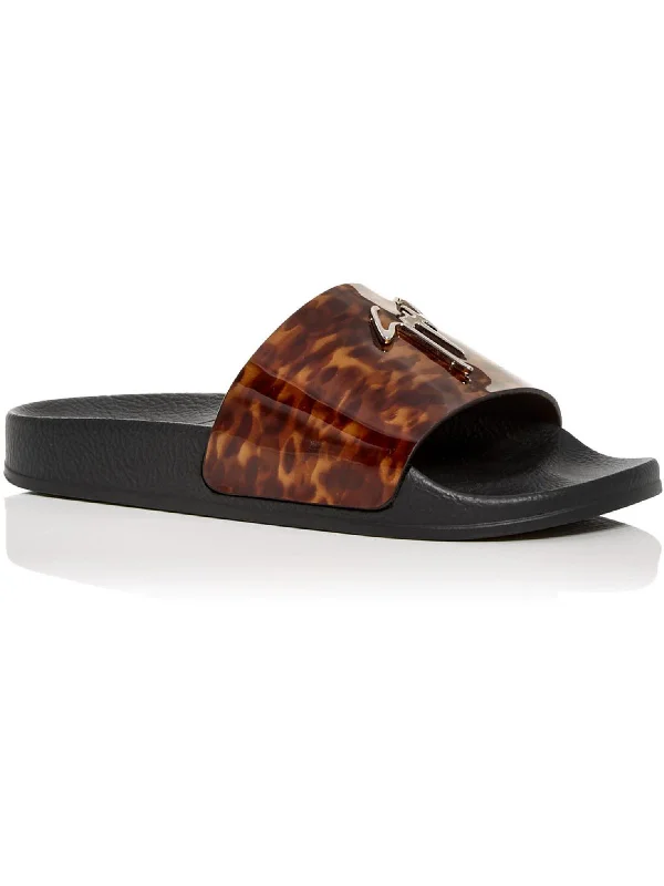 Child - Friendly Women's Sandals with a Secure Buckle in Purple for Moms on the GoShredder Womens Metallic Flat Pool Slides