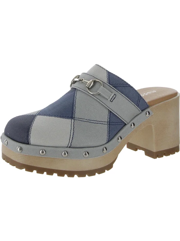 Women's Ankle - Strap Sandals with a Block Heel in Red for a Sophisticated StyleSingrid Womens Denim Platform Mule Sandals