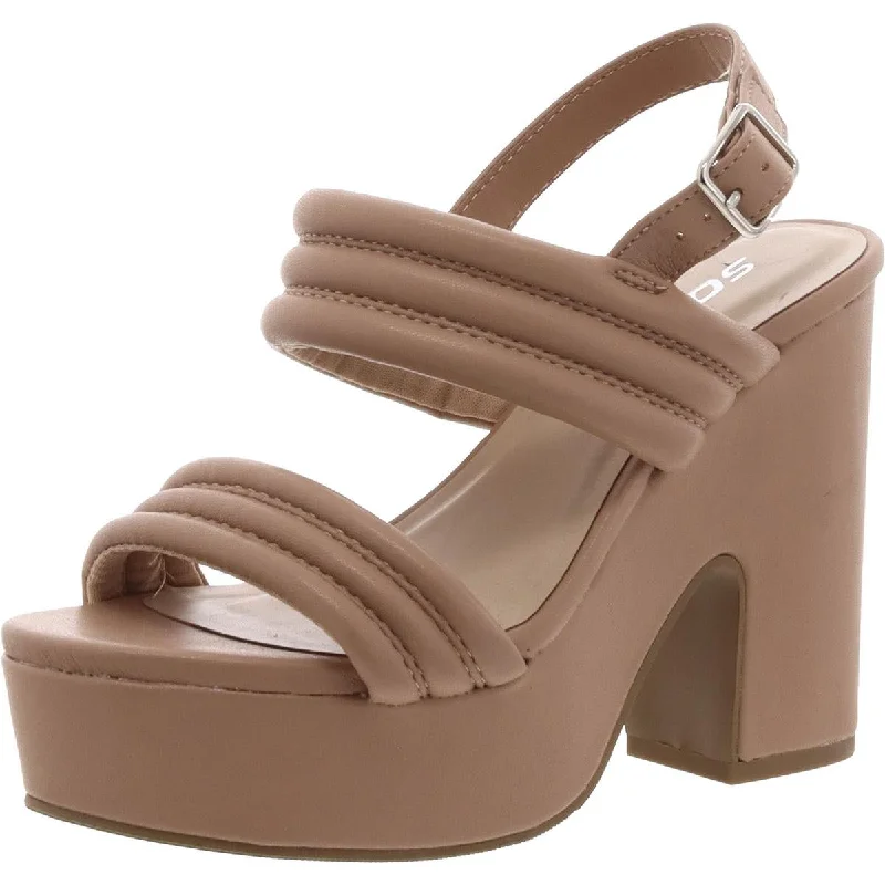Women's Flat Slide Sandals with a Memory Foam Insole in White for All - Day ComfortSoda Womens Faux Leather Ankle Strap Platform Sandals