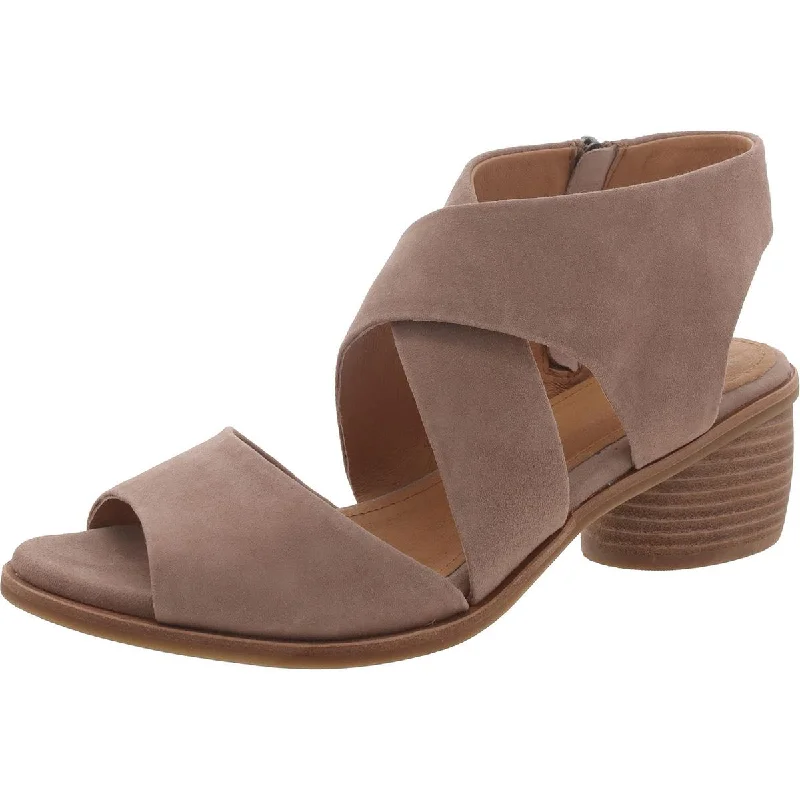 Women's Strappy Gladiator Sandals with Buckle Closures in Tan for a Boho LookSofft Womens Camile Suede Zipper Slingback Sandals
