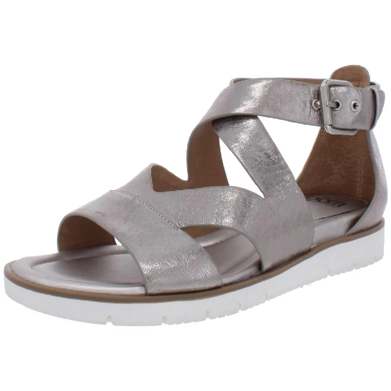 Women's Flat Slide Sandals with a Memory Foam Insole in White for All - Day ComfortSofft Womens Mirabelle Leather Strappy Flat Sandals