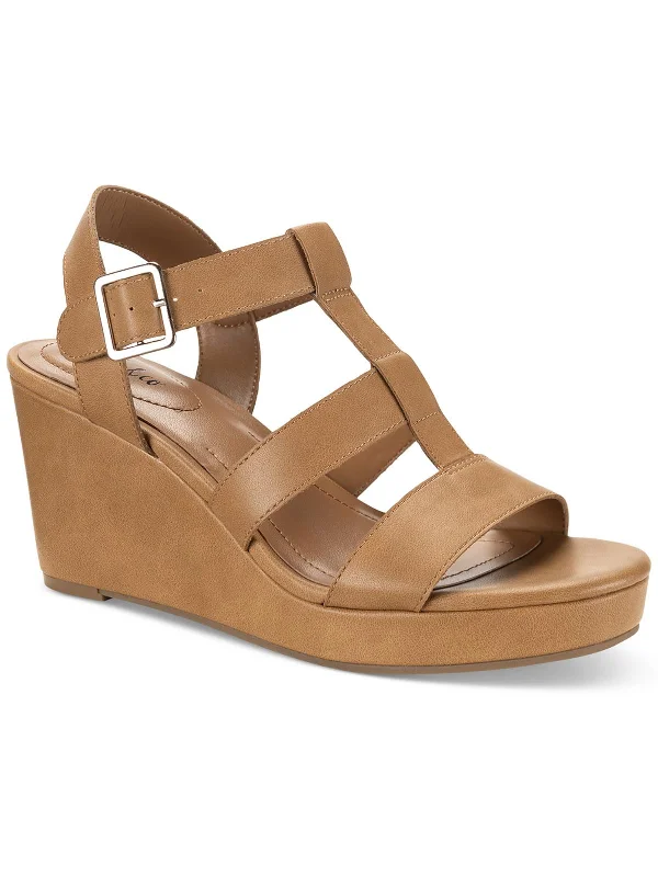 Women's Ankle - Strap Sandals with a Block Heel in Red for a Sophisticated StyleSofieep Womens Ankle Strap Gladiator Wedge Sandals