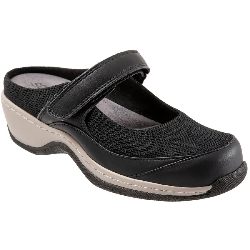 Women's Flat Slide Sandals with a Memory Foam Insole in White for All - Day ComfortSoftWalk Womens Arcadia Leather Slip on Slide Sandals