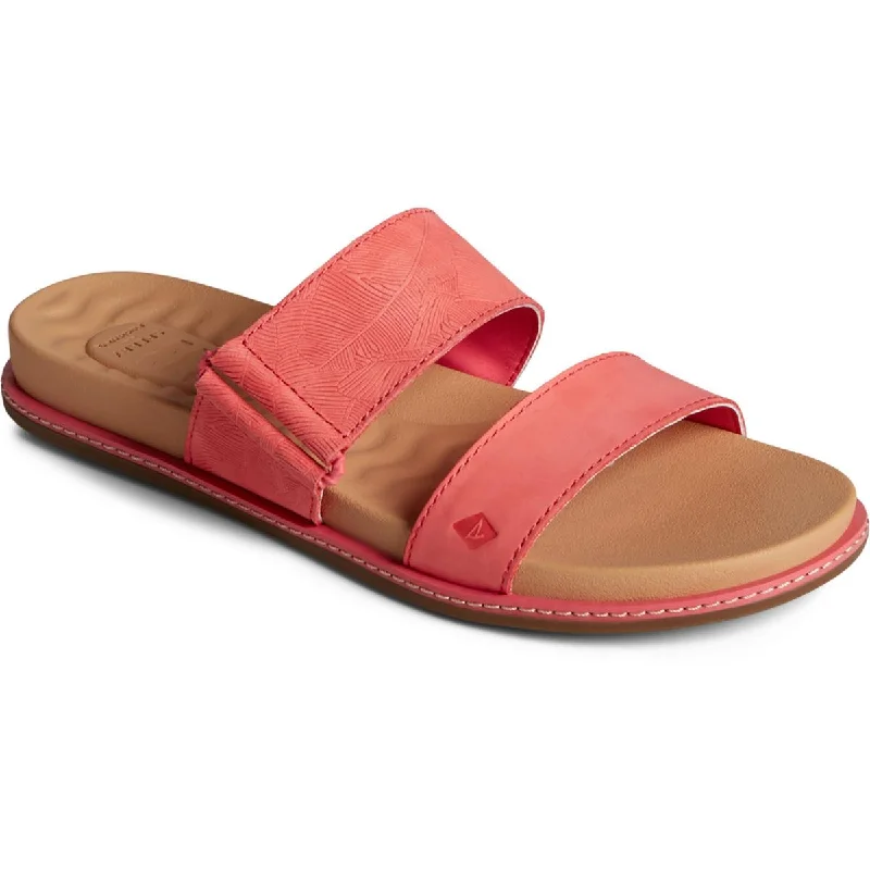 Women's Sandals with a Glitter - Coated Strap in Gold for a Sparkly Summer OutfitSperry Womens Waveside Leather Slide On Slide Sandals