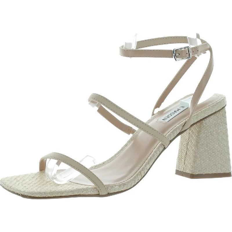 Women's Strappy Gladiator Sandals with Buckle Closures in Tan for a Boho LookSteve Madden Womens Bayley Faux Leather Ankle Strap Block Heel