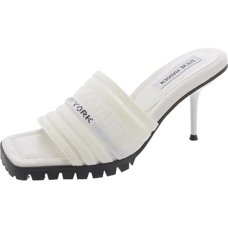 Women's Leather - Strapped Sandals with a Braided Detail in Brown for a Rustic AppealSteve Madden Womens Morphed Knit Slip-On Slide Sandals