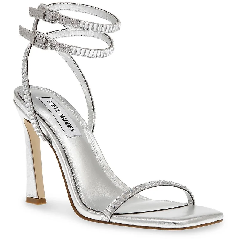 Women's Sandals with a Glitter - Coated Strap in Gold for a Sparkly Summer OutfitSteve Madden Womens Thierry Glass Ankle Strap Heels
