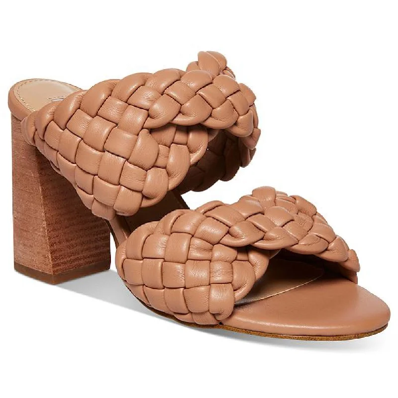 Women's Ankle - Strap Sandals with a Block Heel in Red for a Sophisticated StyleSteve Madden Womens Twisted Faux Leather Slip On Heels