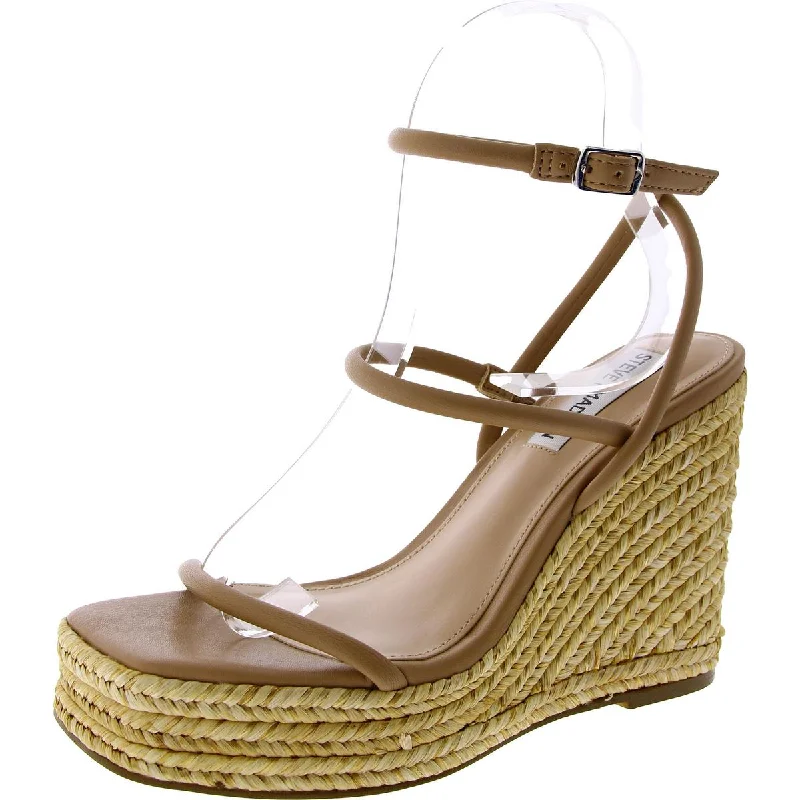 Women's Leather - Strapped Sandals with a Braided Detail in Brown for a Rustic AppealSteve Madden Womens UNIFY Faux Leather Wedge Platform Sandals