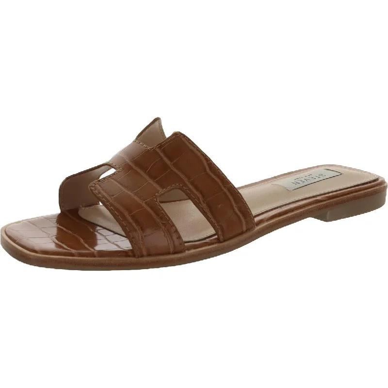 Women's Strappy Gladiator Sandals with Buckle Closures in Tan for a Boho LookSteven Womens Hadyn Faux Leather Square Toe Flat Sandals