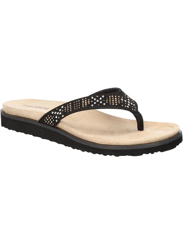 Shock - Absorbing Women's Sandals with a Soft Insole in Black for Active LifestylesStevie  Womens Slip On Flats Thong Sandals