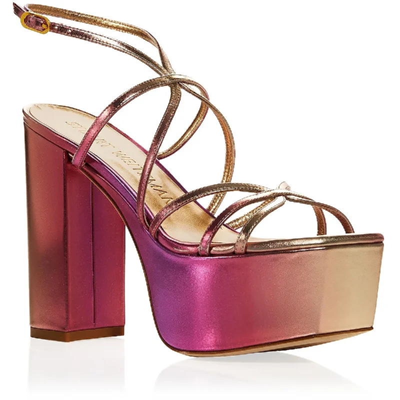 Adjustable Strap Women's Sandals with a Padded Heel in Pink for a Custom FitStuart Weitzman Womens Barelythere Leather Dressy Heels