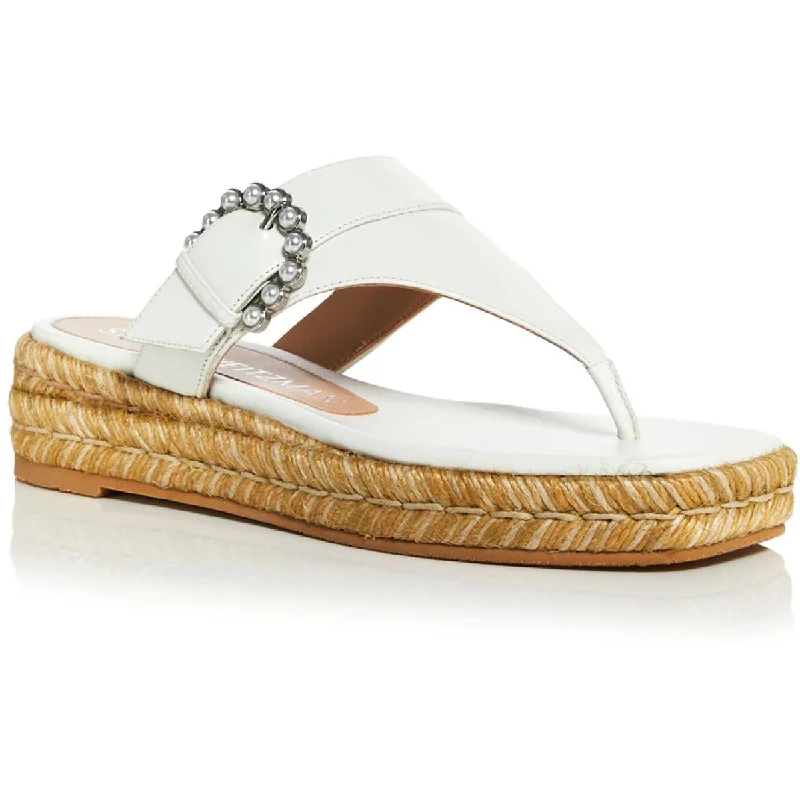 Adjustable Strap Women's Sandals with a Padded Heel in Pink for a Custom FitStuart Weitzman Womens Pearl Embellished Thong Sandals