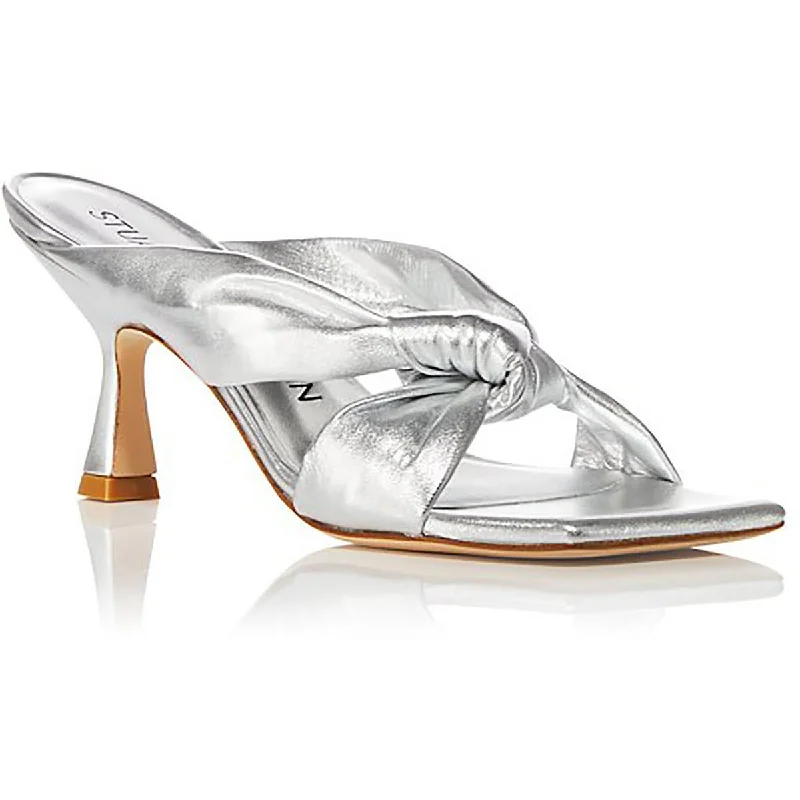 Lightweight Women's Mesh - Paneled Sandals in Yellow for BreathabilityStuart Weitzman Womens Playa75 Metallic Square Toe Slide Sandals