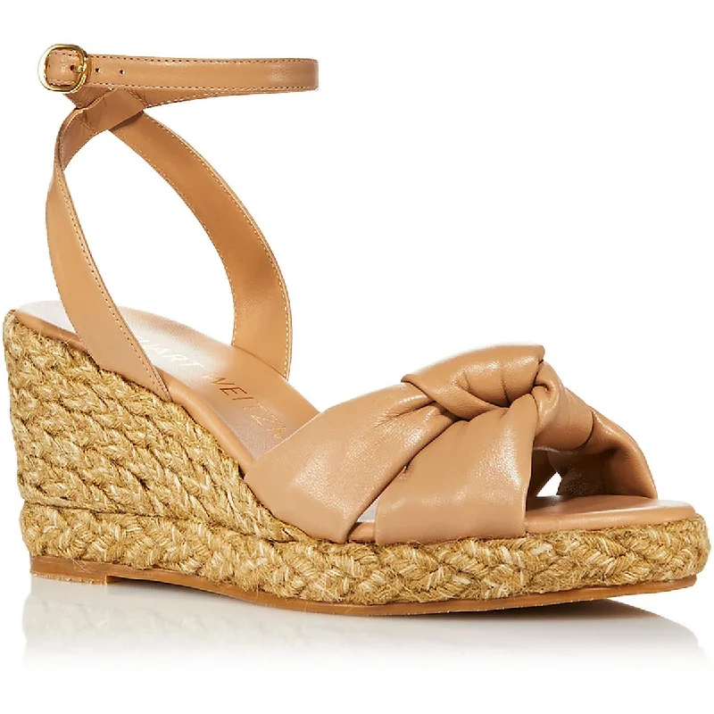 Women's Ankle - Strap Sandals with a Block Heel in Red for a Sophisticated StyleStuart Weitzman Womens  PlayaEspa Comfort Insole Ankle Strap Wedge Sandals