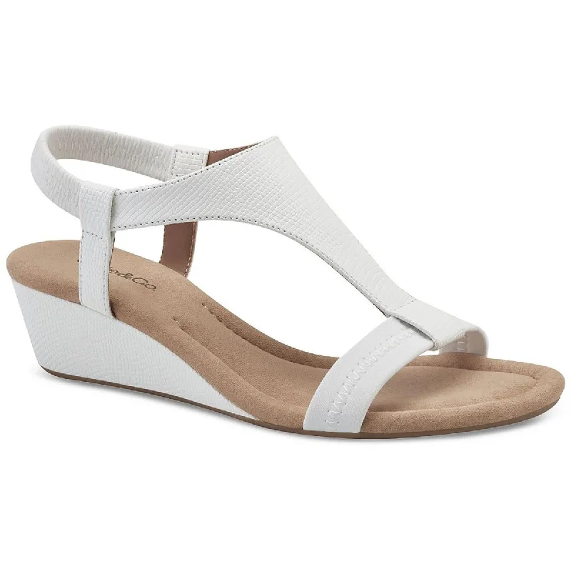 Child - Friendly Women's Sandals with a Secure Buckle in Purple for Moms on the GoStyle & Co. Womens VACANZA Faux Leather Open Toe Wedge Sandals