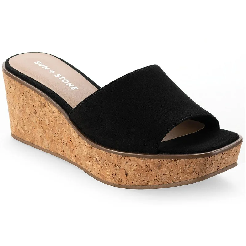 Child - Friendly Women's Sandals with a Secure Buckle in Purple for Moms on the GoSun + Stone Womens Charlottee Slip On Dressy Wedge Sandals