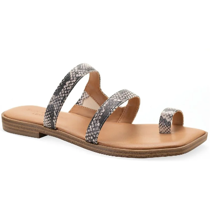 Women's Rhinestone - Embellished Open - Toe Sandals in Silver for a Glamorous Party LookSun + Stone Womens Sandyl Casual Flats