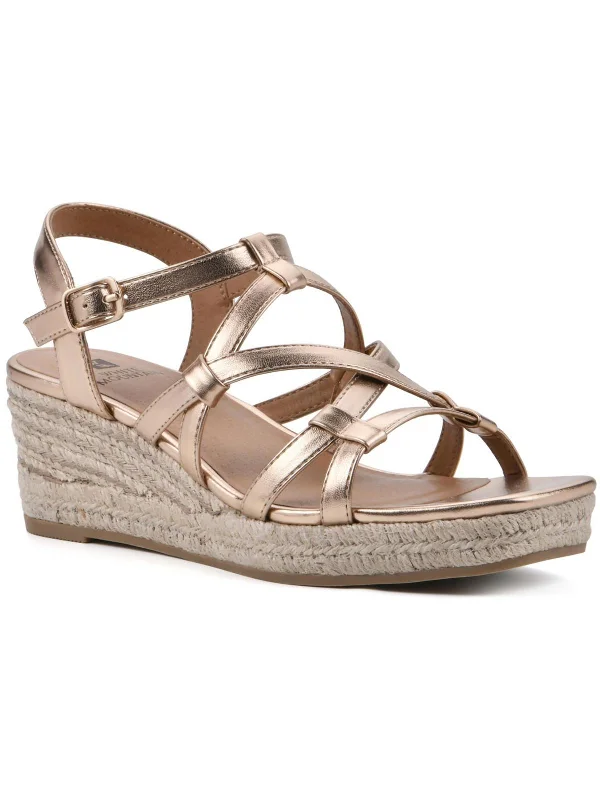 Women's Leather - Strapped Sandals with a Braided Detail in Brown for a Rustic AppealSwayze Womens Gladiator Square Open Toe Espadrilles