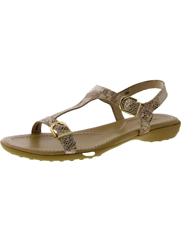 Adjustable Strap Women's Sandals with a Padded Heel in Pink for a Custom FitTaletha Womens Patent Leather Embossed T-Strap Sandals