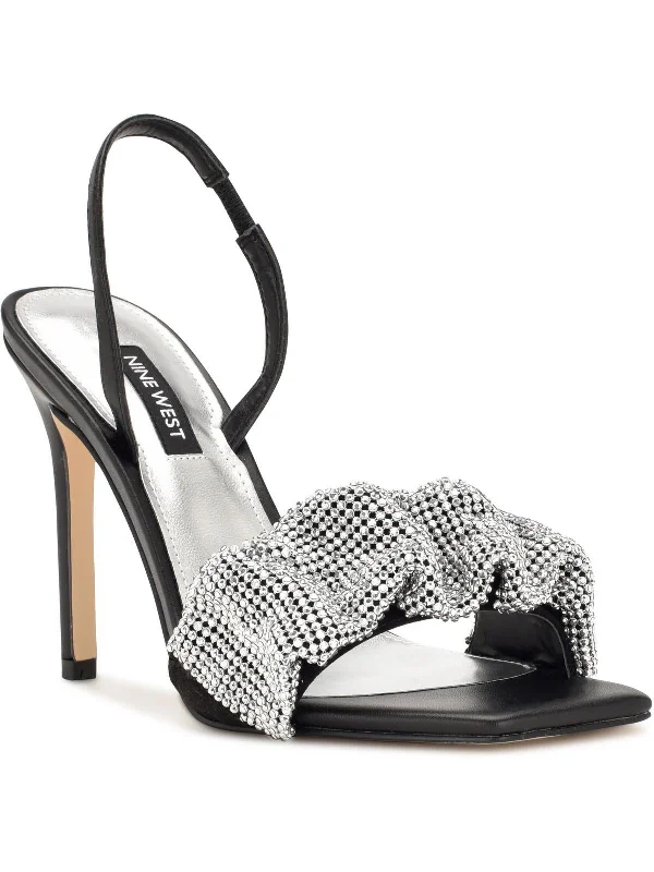 Adjustable Strap Women's Sandals with a Padded Heel in Pink for a Custom FitTaray 2 Womens Faux Leather Metallic Heels