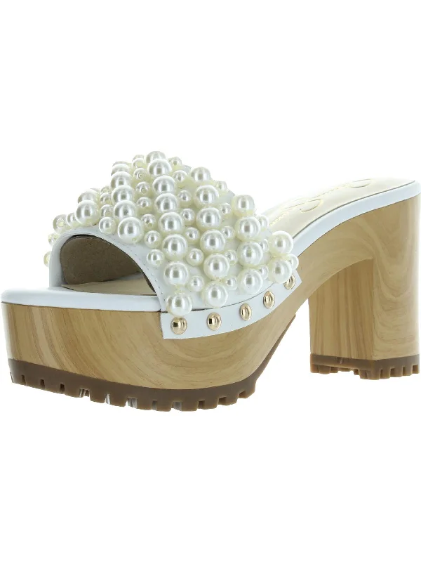 Shock - Absorbing Women's Sandals with a Soft Insole in Black for Active LifestylesTelina4 Womens Embellished Summer Mule Sandals