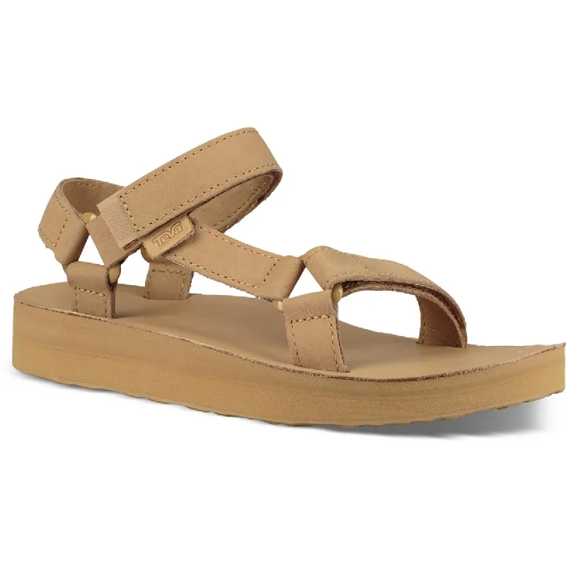 Women's Sandals with a Glitter - Coated Strap in Gold for a Sparkly Summer OutfitTeva Womens Midform Universal Leather Ankle Platform Sandals