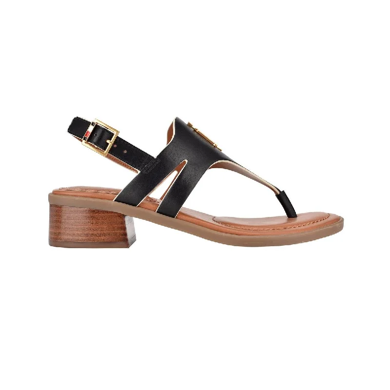 Sustainable Women's Recycled Material Sandals in Beige for Eco - Conscious ShoppersTommy Hilfiger Womens Ezma Faux Leather Slingback Strap Thong Sandals