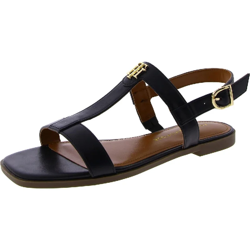 Waterproof Women's Rubber Beach Sandals with Arch Support in Blue for Water ActivitiesTommy Hilfiger Womens POPEI-MB Faux Leather Open Toe Ankle Strap