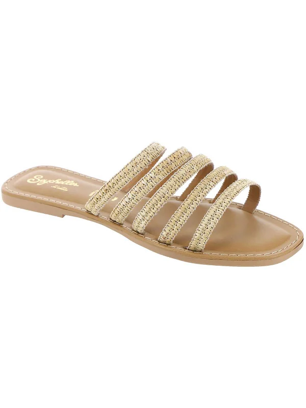 Lightweight Women's Mesh - Paneled Sandals in Yellow for BreathabilityTopanga Womens Leather Strappy Slide Sandals