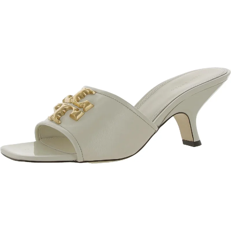 Women's Sandals with a Floral - Printed Upper in Pink for a Feminine Spring LookTory Burch Womens Eleanor Leather Square Toe Heels
