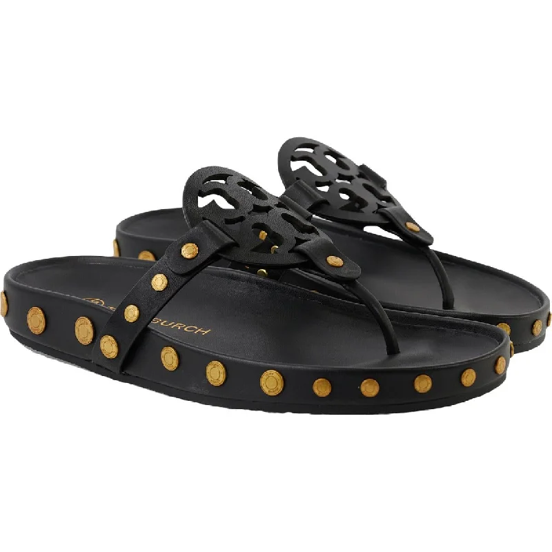 Women's Sandals with a Floral - Printed Upper in Pink for a Feminine Spring LookTory Burch Womens Leather Thongs Footbed Sandals