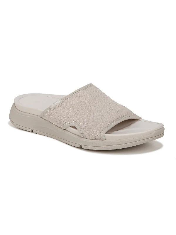 Waterproof Women's Rubber Beach Sandals with Arch Support in Blue for Water ActivitiesTranscend Womens Slip-On Casual Slide Sandals