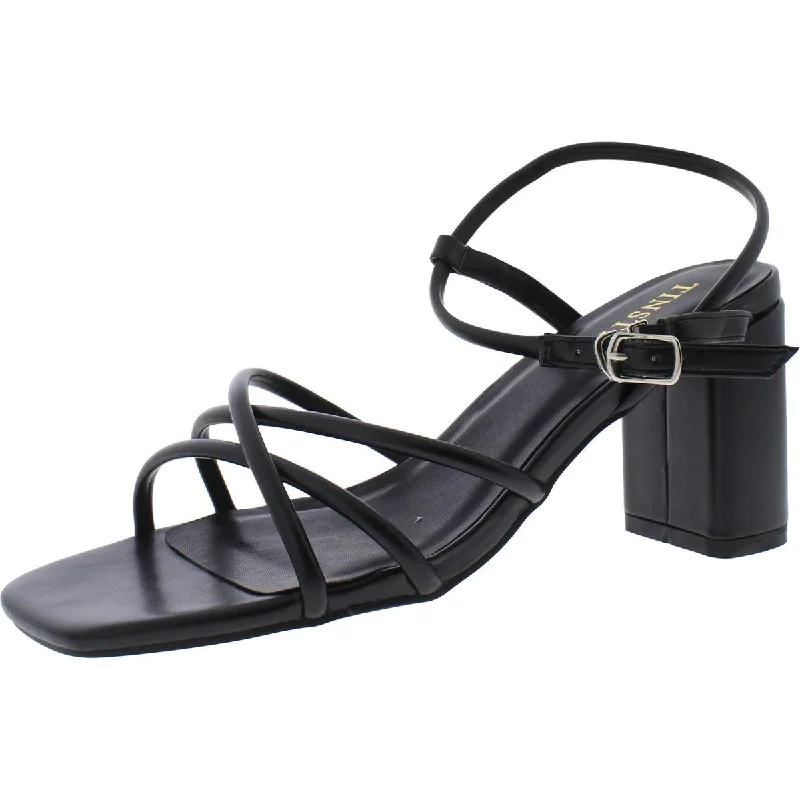 Women's Flat Slide Sandals with a Memory Foam Insole in White for All - Day ComfortTRENDSup Collection Womens Faux Leather Ankle Strap Heels