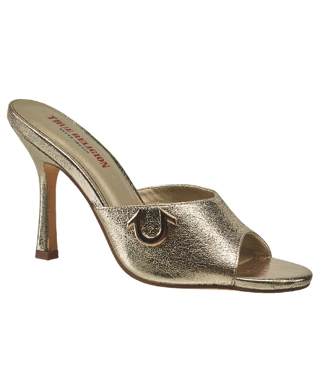 Sustainable Women's Recycled Material Sandals in Beige for Eco - Conscious ShoppersTrue Religion Women's Sophia Open Toe Heel